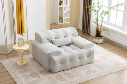 Large Size 1 Seater Sofa, Pure Foam Comfy Sofa Couch, Modern Lounge Sofa for Living Room, Apartment