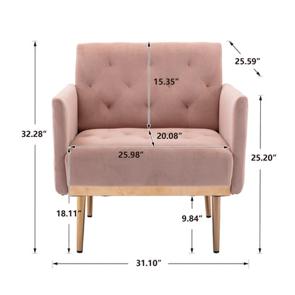 Accent Chair,leisure single sofa with Rose Golden feet