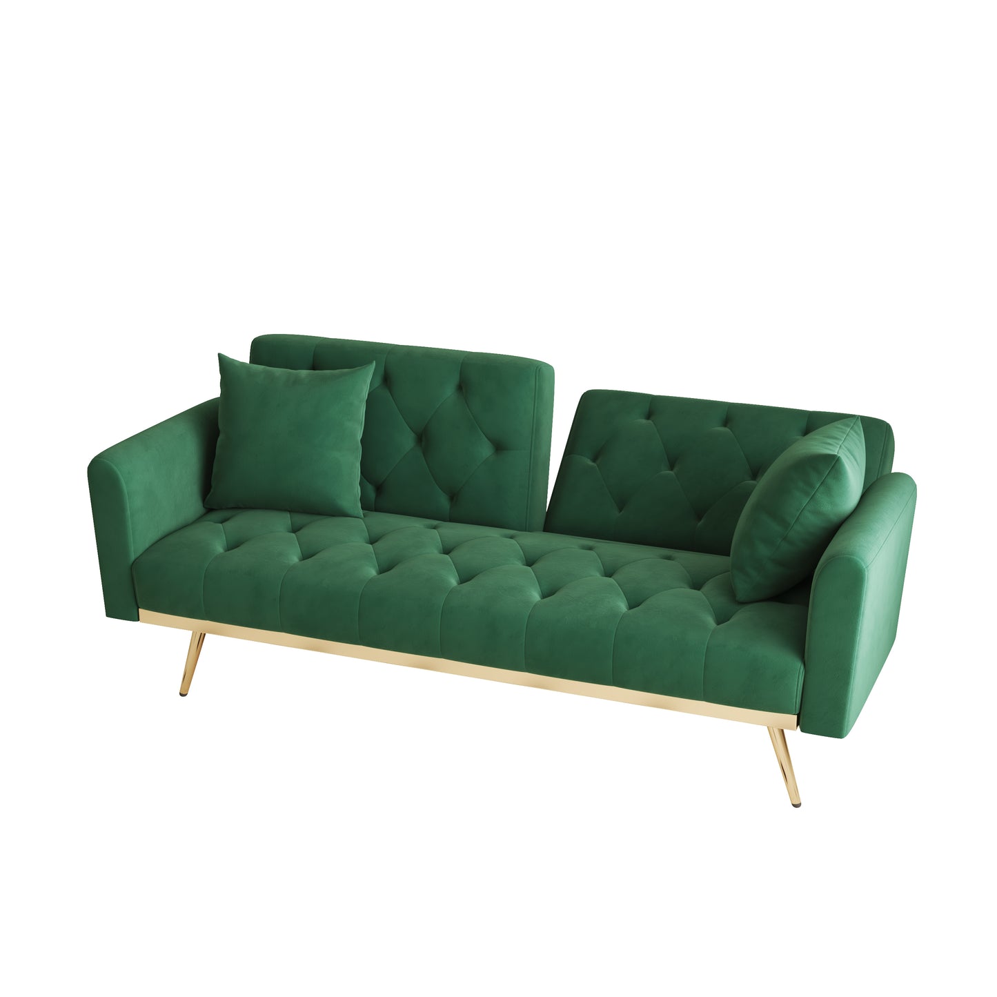 The 68.3 "green velvet sofa bed is beautiful and easy to assemble