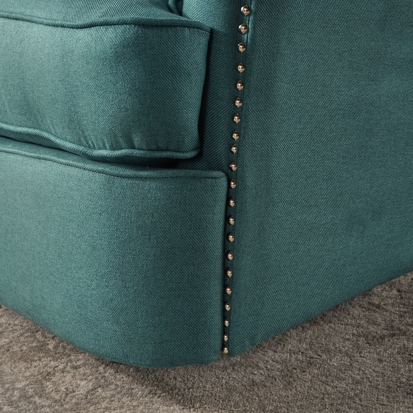 Indulge in Supreme Comfort: Electric Recliner Chair with Elegant Copper Accents and Soft Teal Upholstery