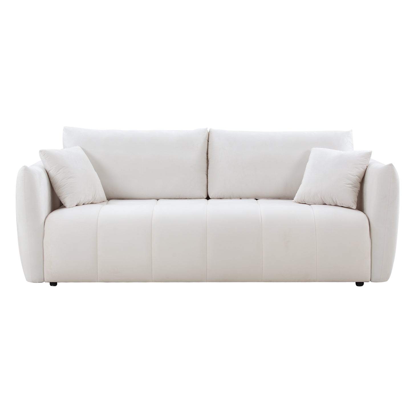 85'' Modern Fabric Sectional Couch Sofa 3 Seater Sofa with 3 Pillows for Living Room, bedroom, livingroom Beige