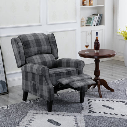 Armchair Sofa Comfortable Upholstered leisure chair / Recliner Chair for Living Room(Grey Check)