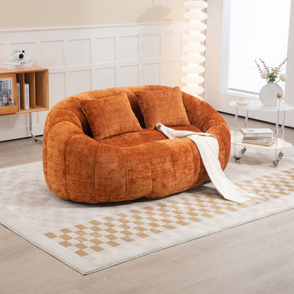 Bean Bag sofa Lazy Sofa Durable Comfort Lounger High Back Bean Bag Chair Couch for Adults and Kids, Indoor & Outdoor, Accent Floor Soft Lounge Chair (Orange chenille)