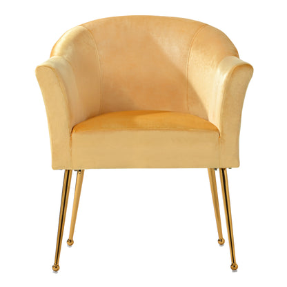 Velvet Accent Chair with Wood Frame, Modern Armchair Club Leisure Chair with Gold Metal Legs, Single Reading Chair for Living Room Bedroom Office Hotel Apartments