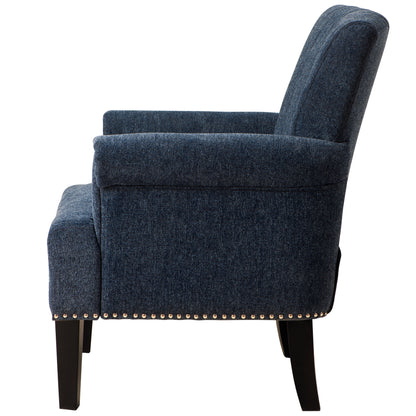 Accent Rivet Tufted Polyester Armchair,Navy Blue