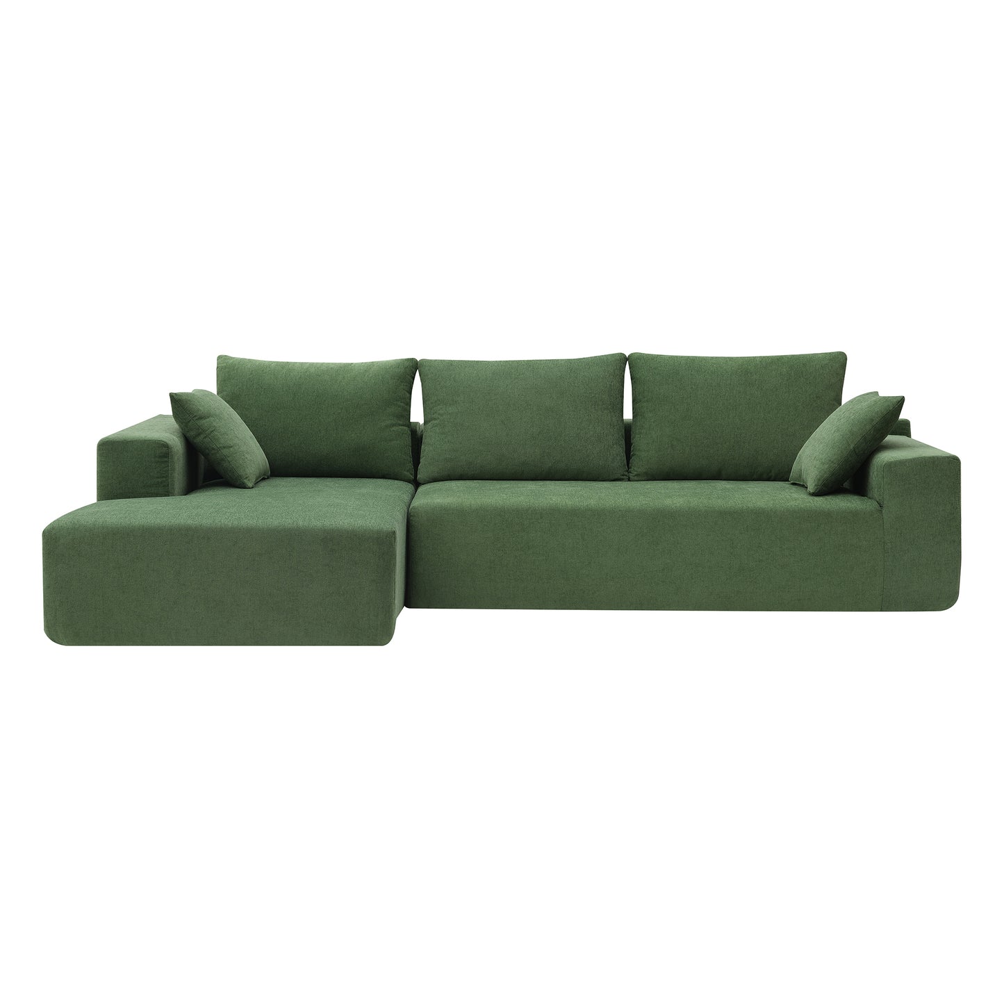 109*68" Modular Sectional Living Room Sofa Set, Modern Minimalist Style Couch, Upholstered Sleeper Sofa for Living Room, Bedroom, Salon, 2 PC Free Combination, L-Shape, Green