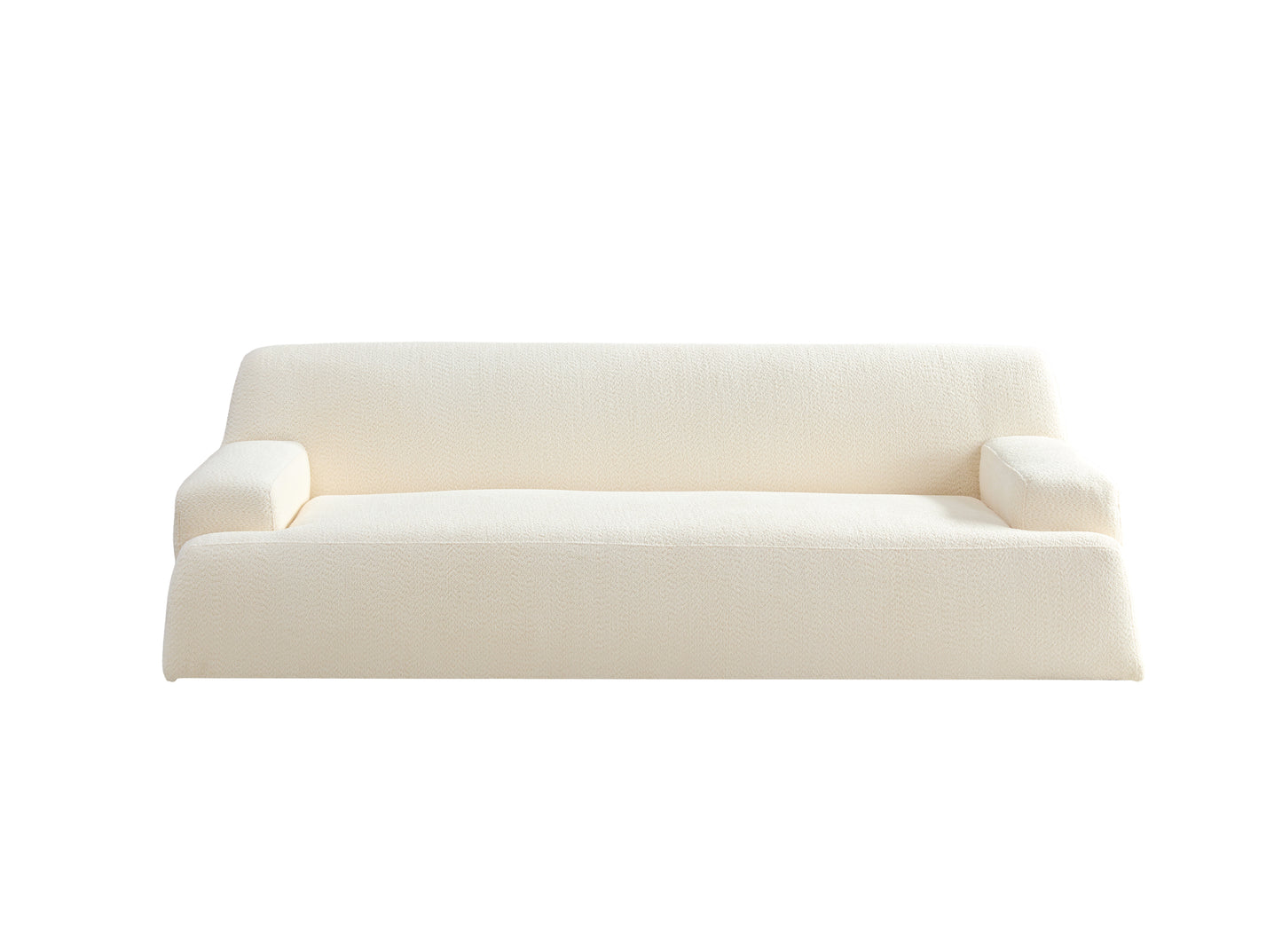 White sofa, durable fabric, solid wood frame, high density sponge filler