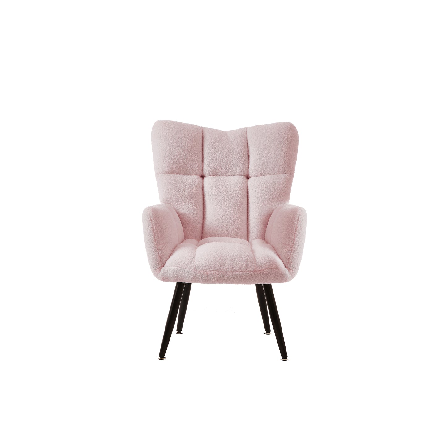 Modern Single Sofa Armchair with High Backrest Comfy Reading Chair for Small Spaces/Living Room/Bedroom/Apartment (COLOR:PINK)