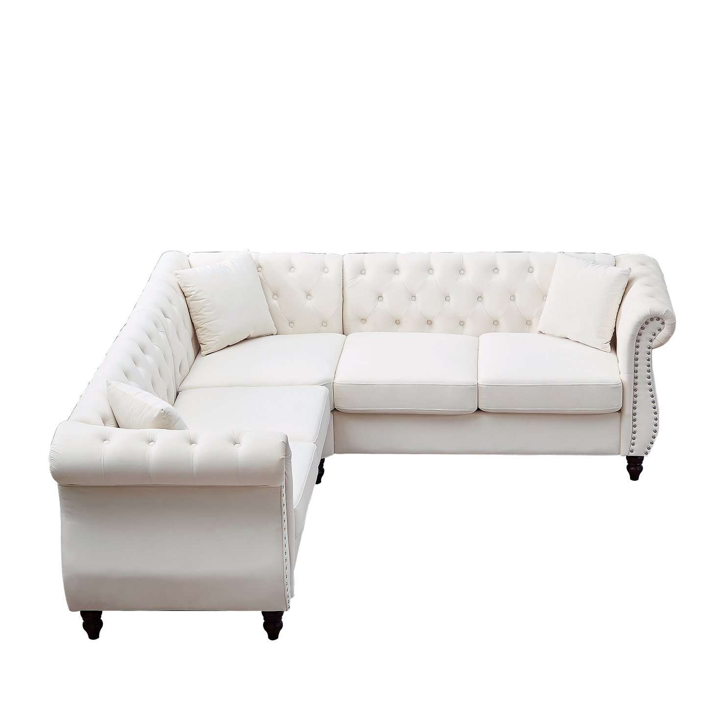 83.5-Inch Oversized Corner Sofa, L-Shaped Sectional Couch,  5-Seater Corner Sofas with 3 Pillows for Living Room, Bedroom, Apartment, Office