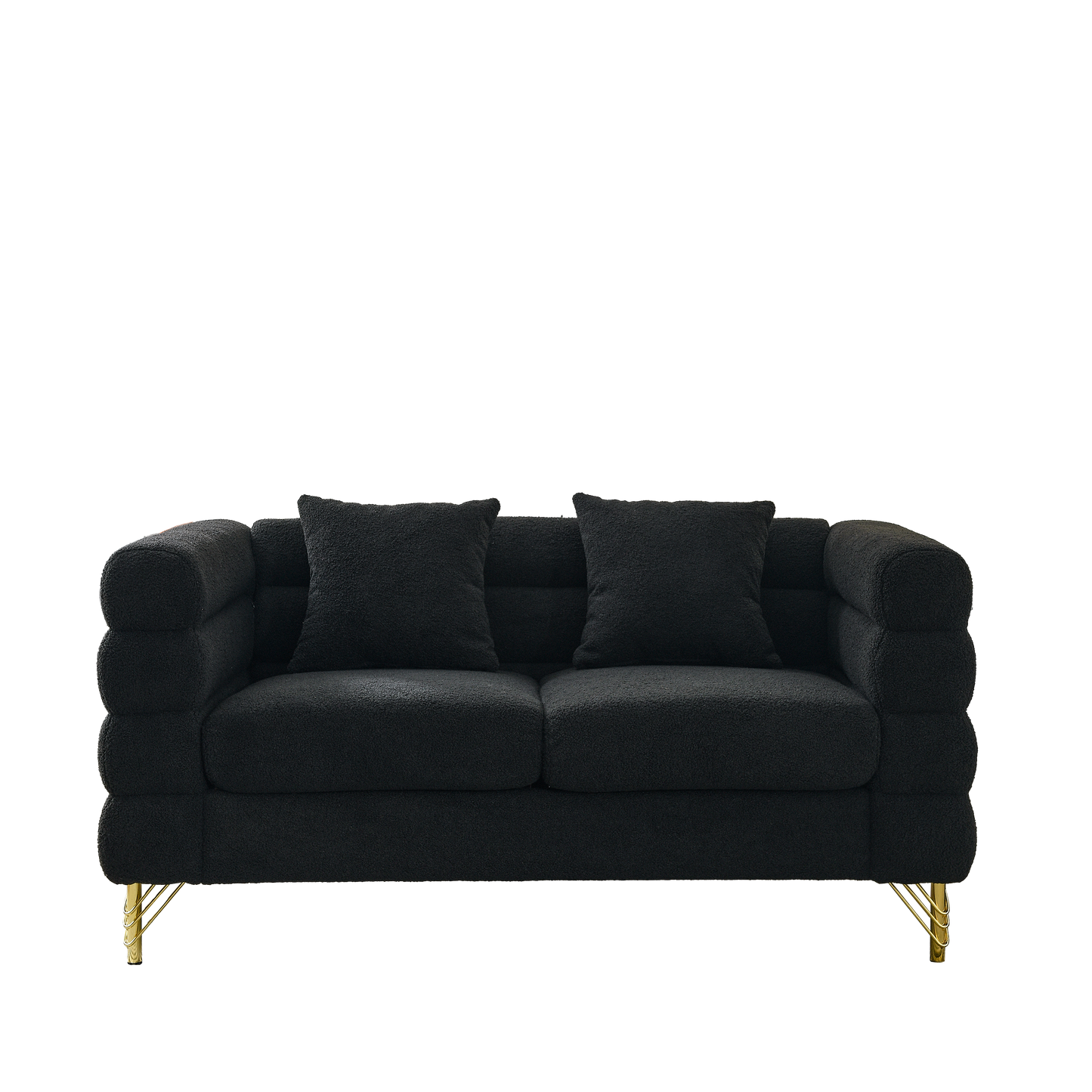 3-seater + 2-seater Combination sofa.BLACK teddy