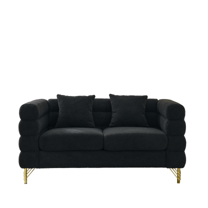 3-seater + 2-seater Combination sofa.BLACK teddy