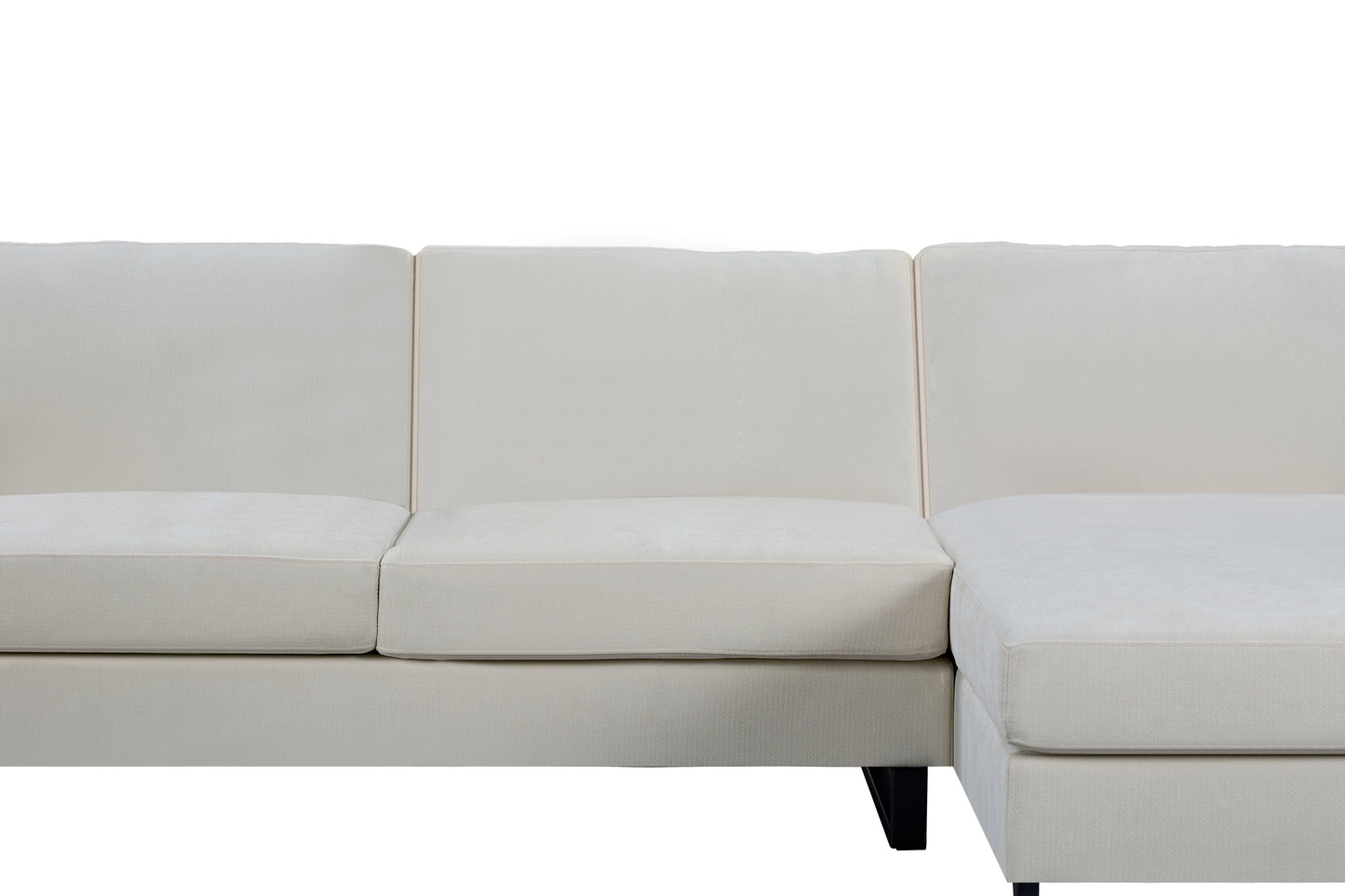 SOFA The best choice products upholstered sectional sofa for families, apartments, dormitories, award rooms, compact space with chaise longue, 3 seats, L-shaped design, off-white