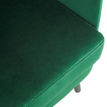 Velvet Accent Chair, Modern Living Room Armchair Comfy Upholstered Single Sofa Chair for Bedroom Dorms Reading Reception Room with Metal Legs & Pillow, Green