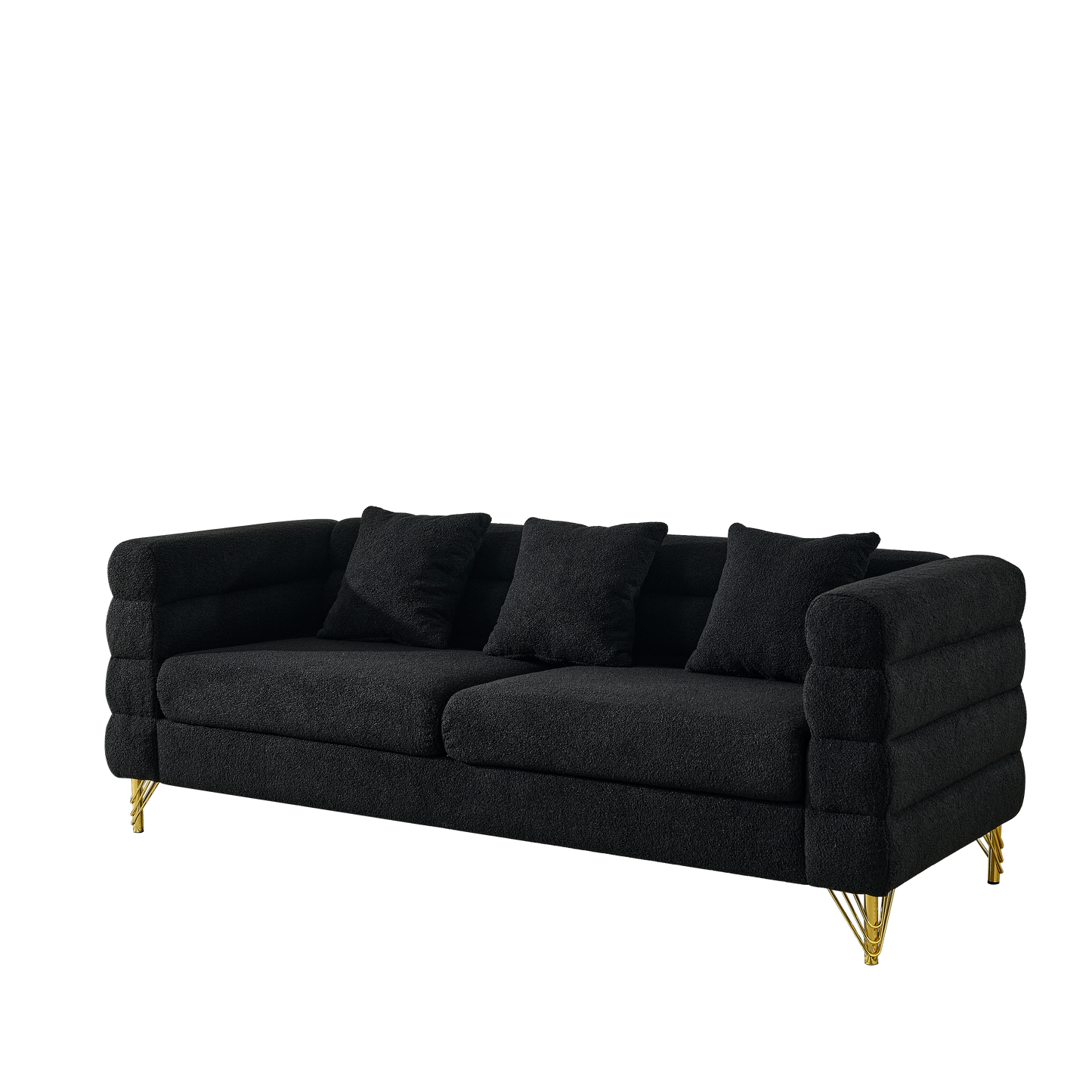 3-seater + 2-seater Combination sofa.BLACK teddy