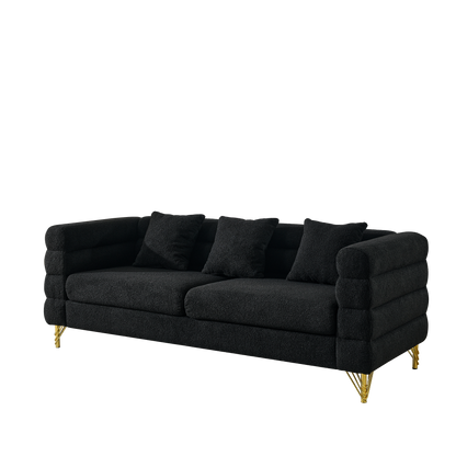 3-seater + 2-seater Combination sofa.BLACK teddy