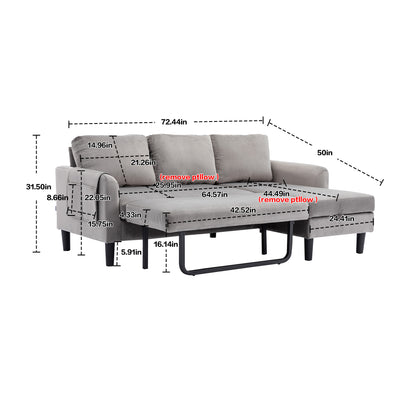 Sectional Sofa Reversible Sectional Sleeper Sectional Sofa with Storage Chaise