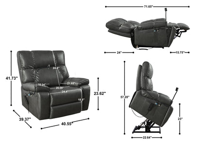 Recliner Chair with Phone Holder,Electric Power Lift Recliner Chair with 2 Motors Massage and Heat for Elderly, 3 Positions, 2 Side Pockets, Cup Holders