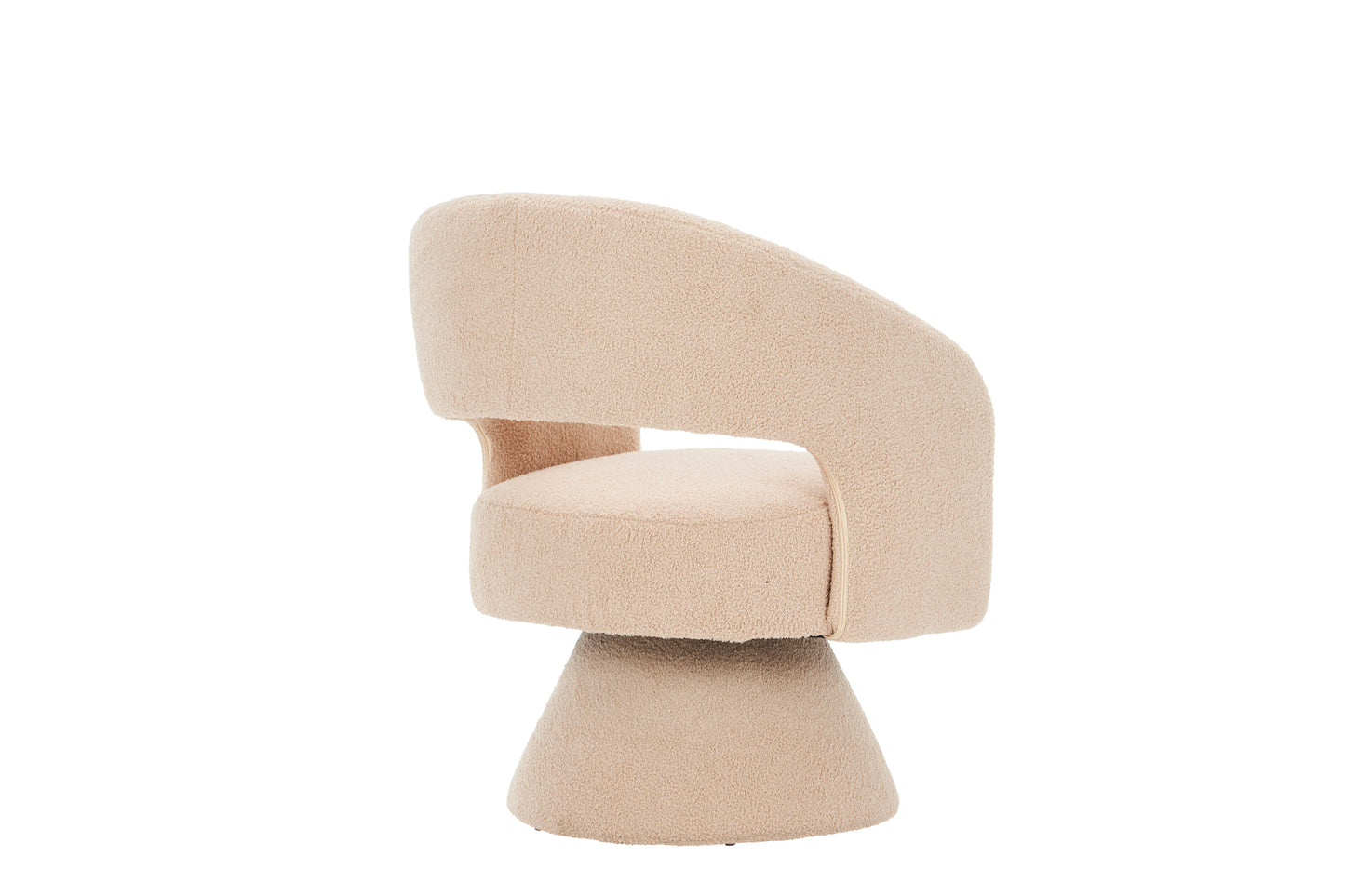 Swivel Accent Chair Armchair, Round Barrel Chair in Fabric for Living Room Bedroom,Nude Teddy