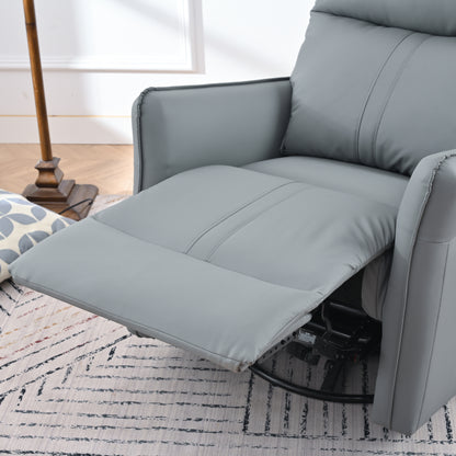 Rocking Recliner Chair,360 Degree Swivel Nursery Rocking Chair,Glider Chair,Modern Small Rocking Swivel Recliner Chair for Bedroom,Living Room Chair Home Theater Seat,Side Pocket(Blue-gray)