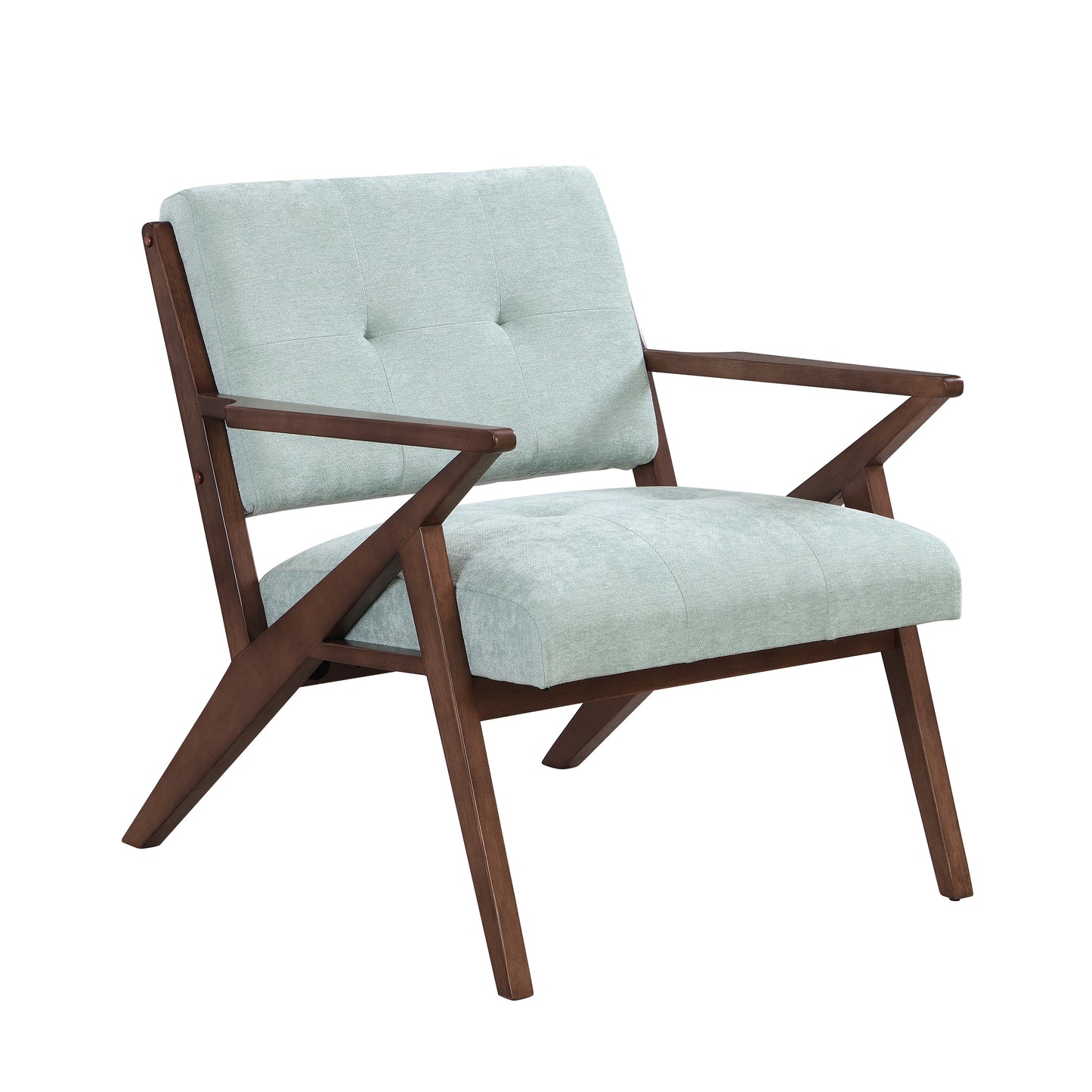 30" Mid-Century Modern Accent Chair with Plush Cushions, Angled Arm Design, and Sturdy Solid Wood Frame – Perfect for Cozy Living Room, Bedroom, or Office Seating