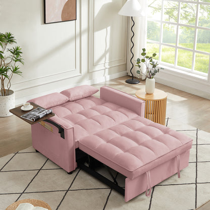 Pink Velvet Loveseat Sofa Bed