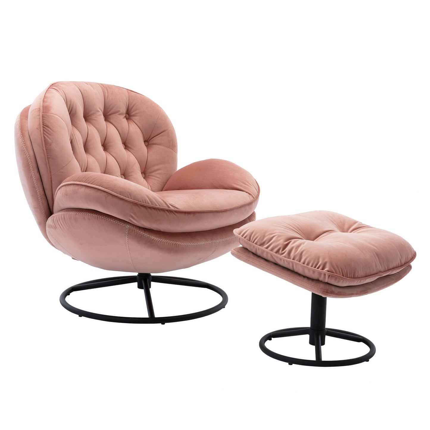 Accent chair TV Chair Living room Chair Pink sofa with Ottoman