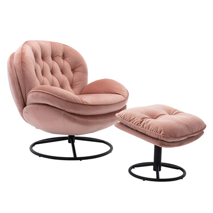 Accent chair TV Chair Living room Chair Pink sofa with Ottoman