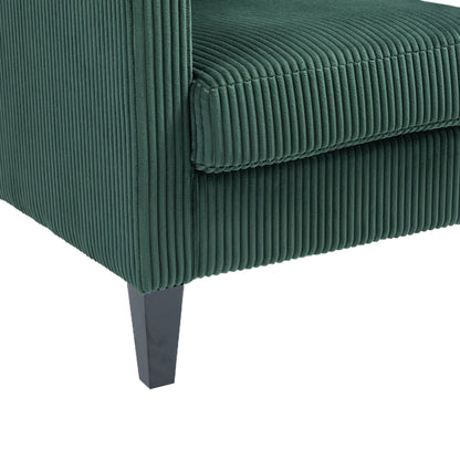 Modern Accent Chair,Upholstered Armchair with Scooped Arms for Bedroom,Apartment,Studio,Office,Waiting Room(Emerald Corduroy)