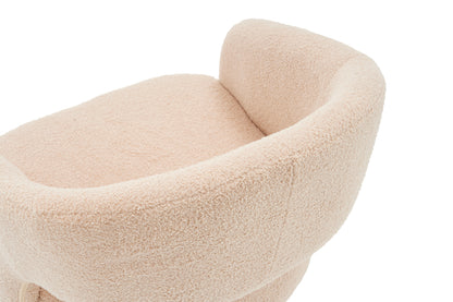 Swivel Accent Chair Armchair, Round Barrel Chair in Fabric for Living Room Bedroom,Nude Teddy