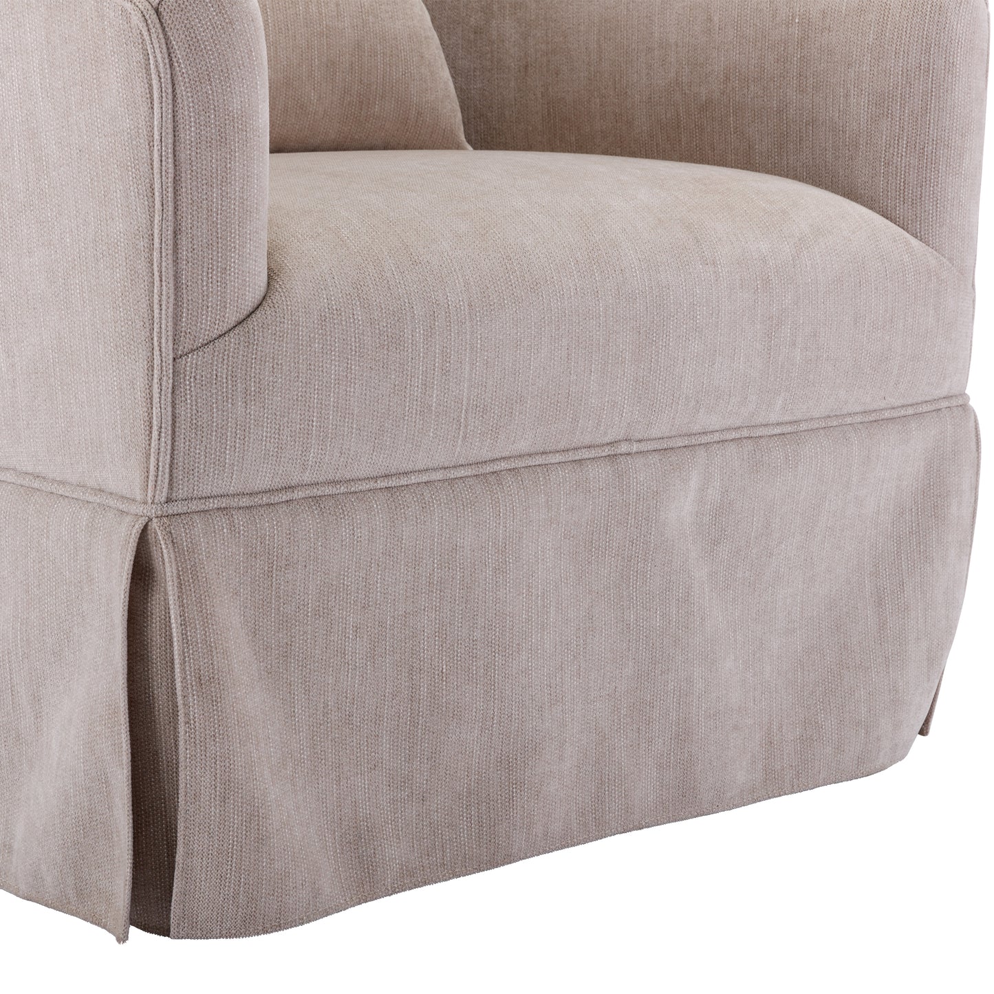 360-degree Swivel Accent Armchair Linen Blend Beige