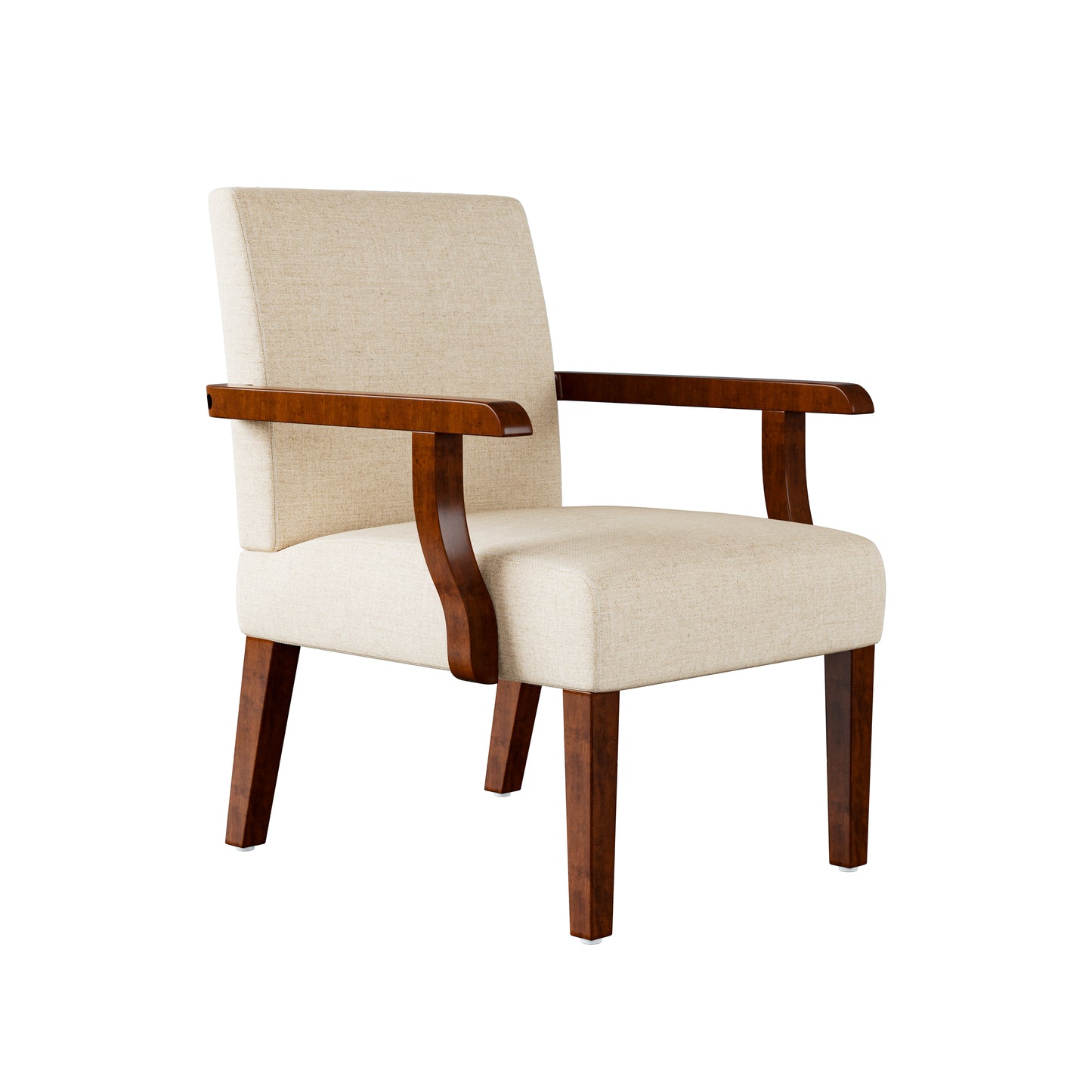 Fabric Accent Arm Chair Set of 2 with Round Wood Table