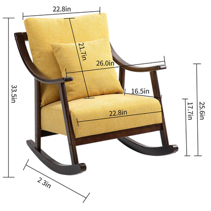 Fabric Mid Century Modern Accent Chairs Comfy Upholstered Glider Arm Chair with Solid Wood for Living Room Bedroom Balcony