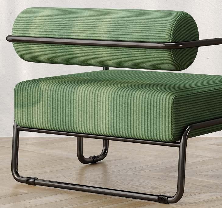 Living room iron sofa chair, lazy individual chair, balcony leisure chair (Color: Green)