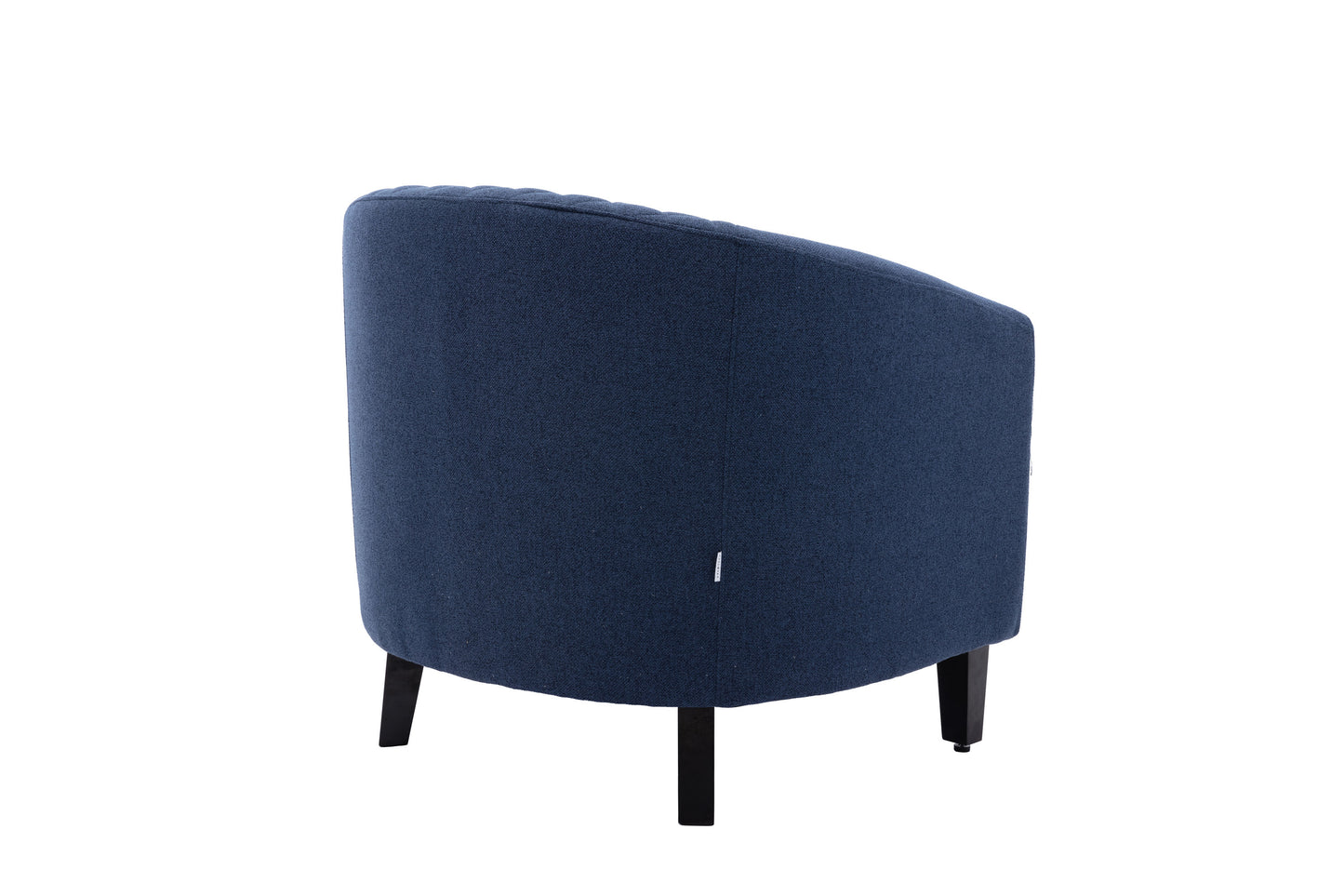 Barrel Chairs with Soft Padded Armrest, Club Chairs with nailheads and solid wood legs for Living Room Bedroom Waiting Room (Navy linen)