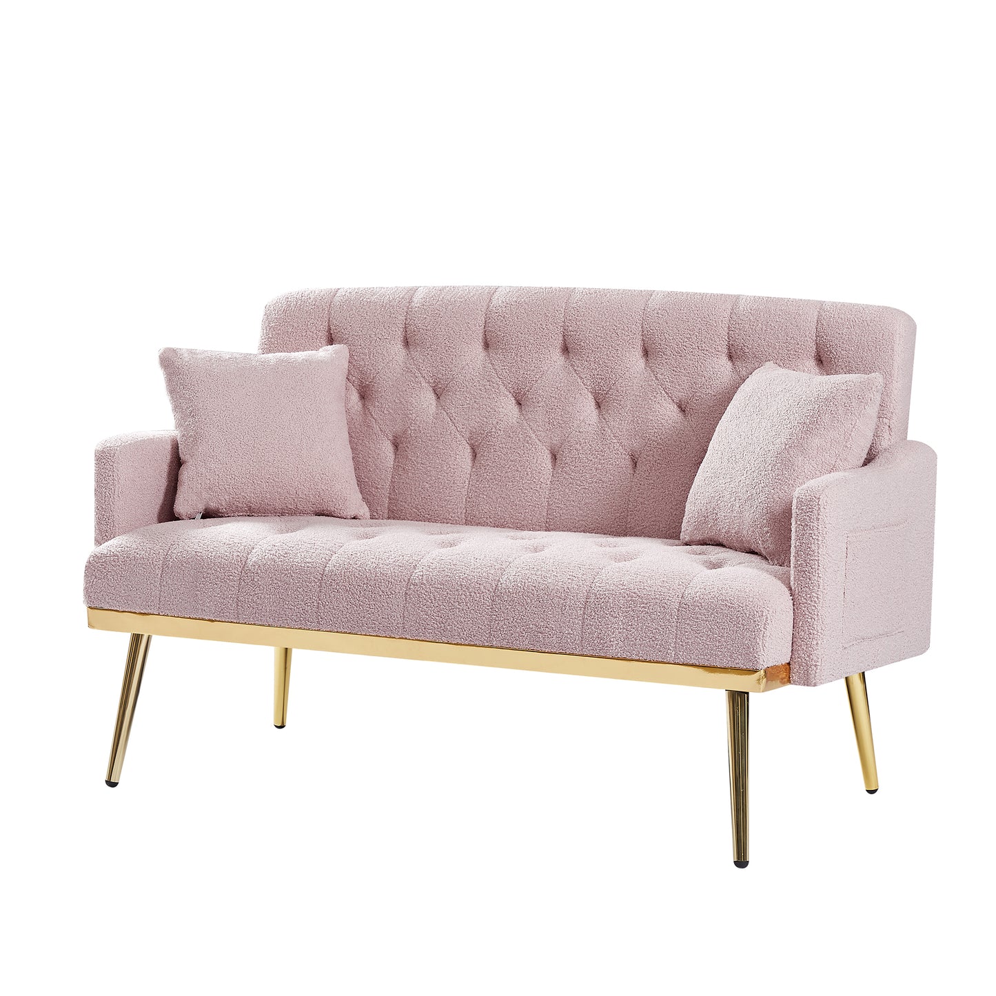 PINK TEDDY FABRIC 2 SEATER SOFA