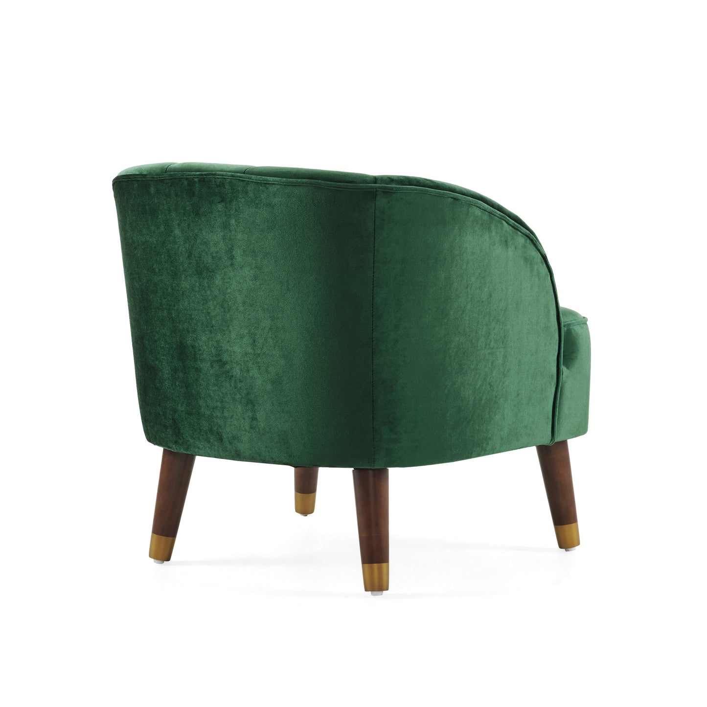 Upholstered Barrel Accent Chair With Wooden Legs