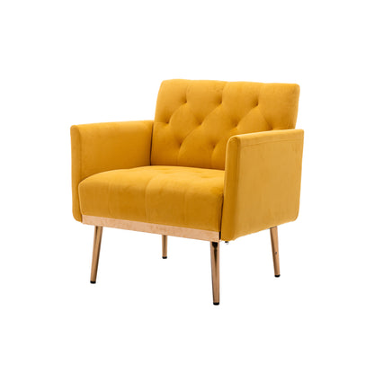 Accent Chair,leisure single sofa with Rose Golden feet