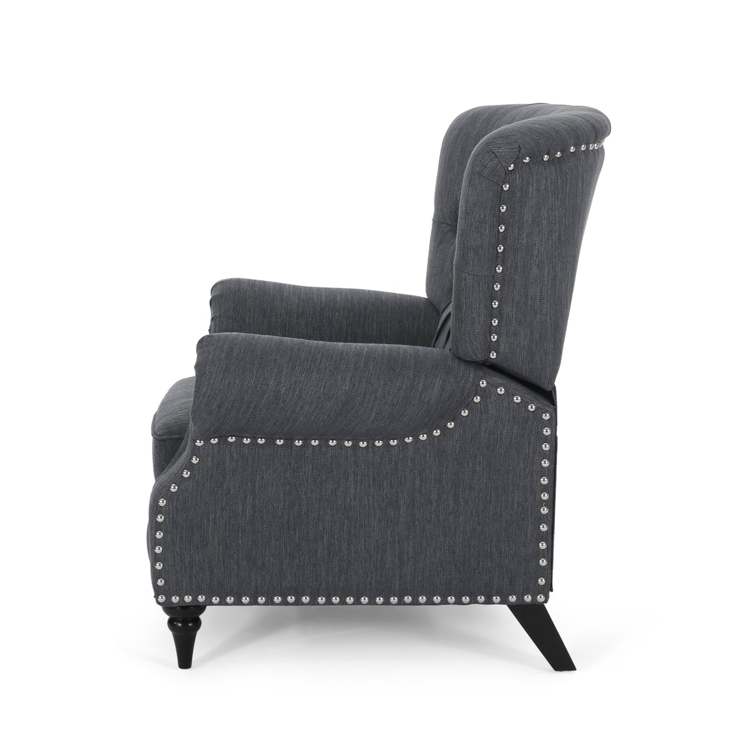 Classic Style Charcoal Fabric Push Back Chair