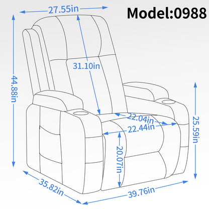 Up to 350 LBS Power Lift Recliner Chair for Elderly, Heavy Duty Motion Mechanism with 8-Point Vibration Massage and Lumbar Heating, USB Charging Port, Cup Holders, Brown