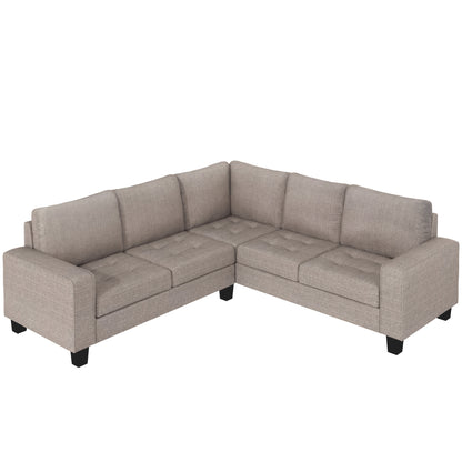 Sectional Corner Sofa L-shape Couch Space Saving with Storage Ottoman & Cup Holders Design for Large Space Dorm Apartment