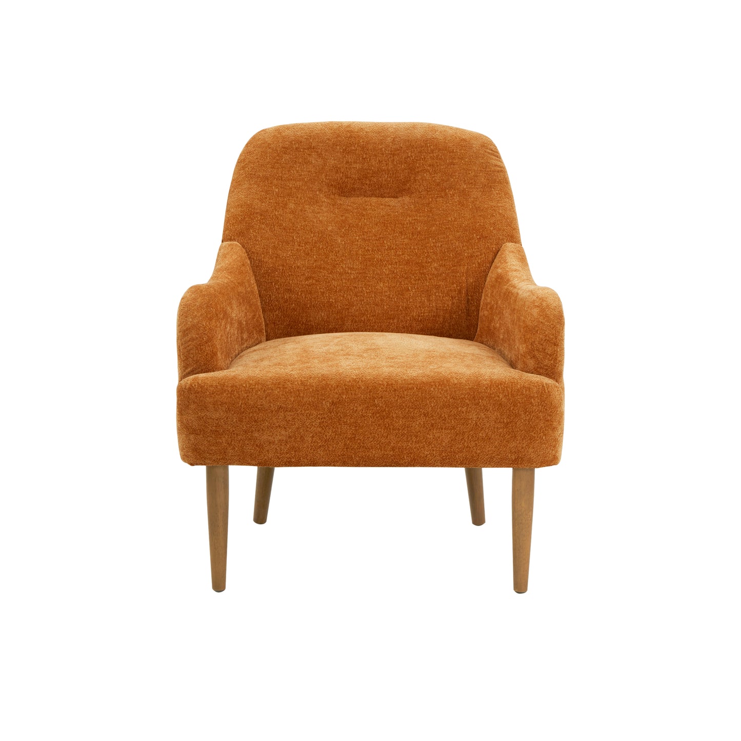 Armchair, Modern Style Accent Chair with Wood Legs, Comfy Design for Living Room, Bedroom, Office, Orange