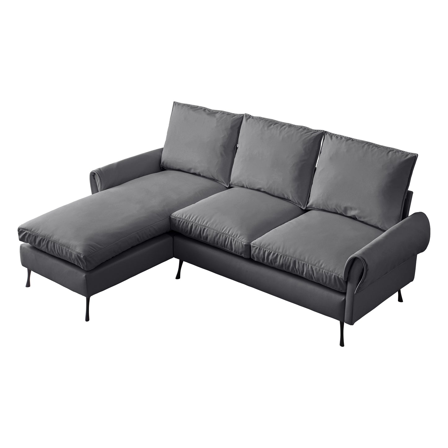 81"Modern Sectional Technical leather L-Shaped Sofa Couch with Reversible Chaise Lounge