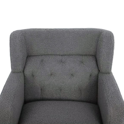 Upholstered Accent Chair Tufted Armchair for Living Room and Bedroom, Dark Grey