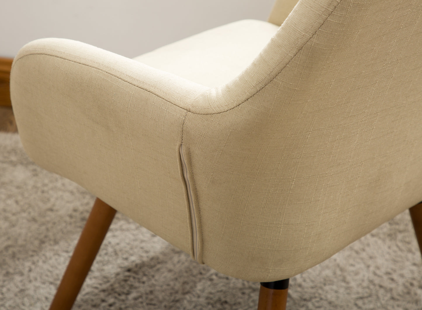 Contemporary Fabric Accent Chair, Tan