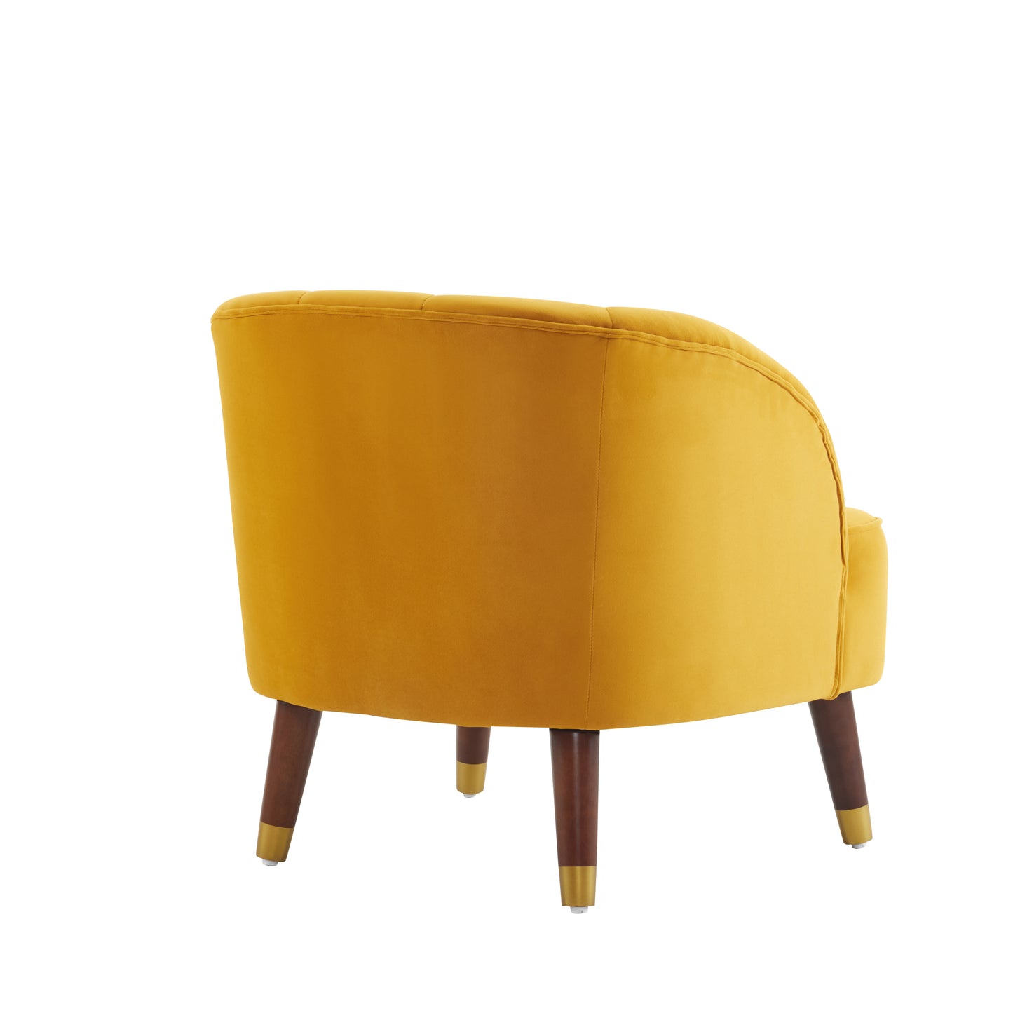 Upholstered Barrel Accent Chair With Wooden Legs