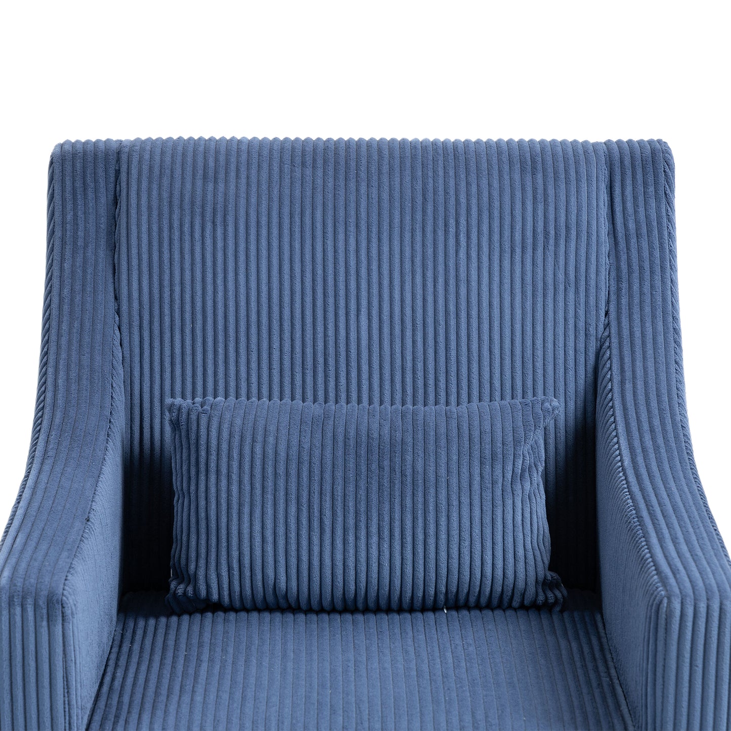 Modern Accent Chair,Upholstered Armchair with Scooped Arms for Bedroom,Apartment,Studio,Office,Waiting Room(Blue Corduroy)