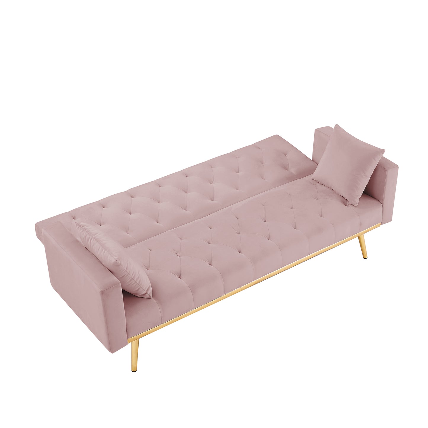 PINK Convertible Folding Futon Sofa Bed, Sleeper Sofa Couch for Compact Living Space.