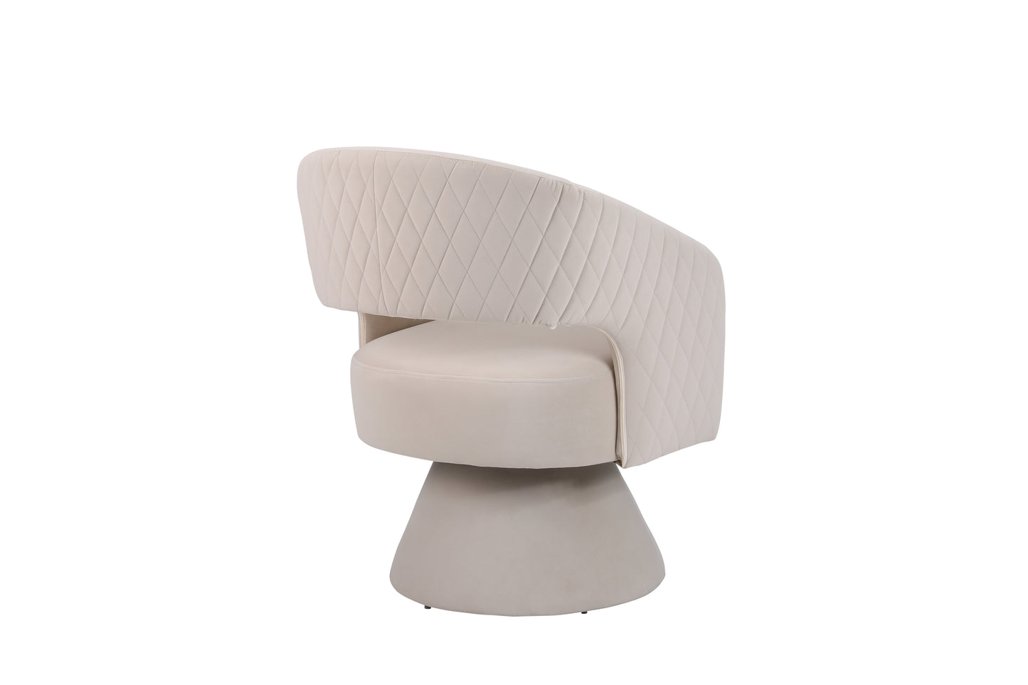 Swivel Accent Chair Armchair, Round Barrel Chair in Fabric for Living Room Bedroom, Beige