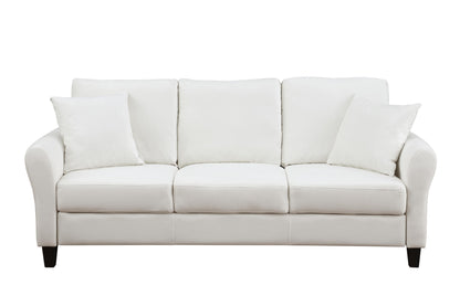 Modern Velvet Couch with 2 Pillow, 78 Inch Width Living Room Furniture, 3 Seater Sofa with Plastic Legs