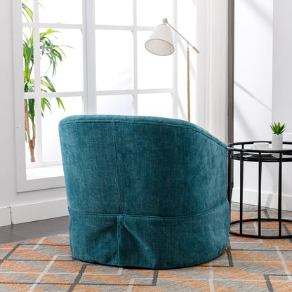 360-degree Swivel Accent Armchair Linen Blend Green